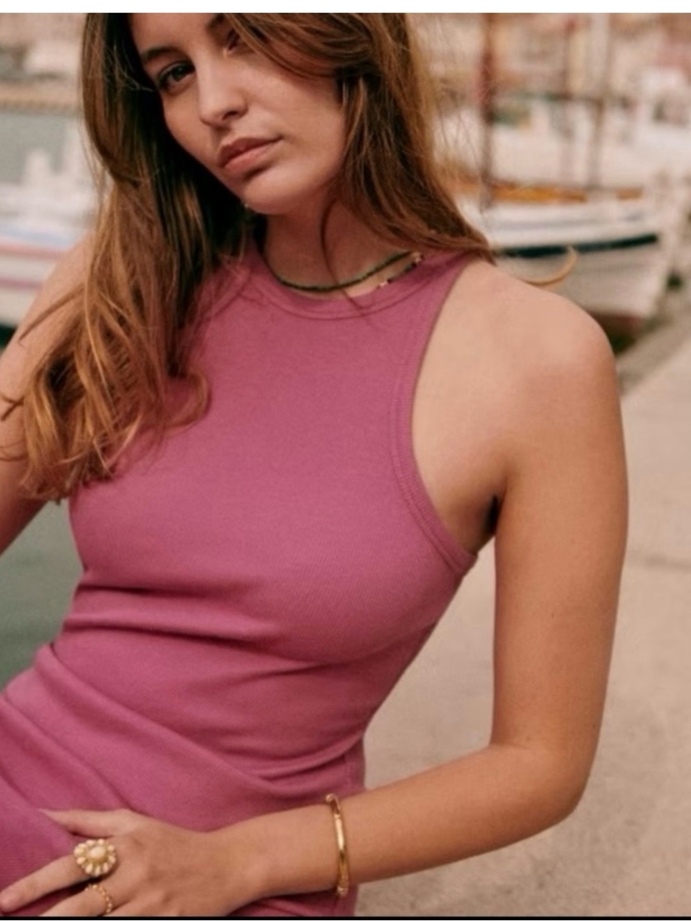 Sezane Elona Midi Dress in Magenta Organic Cotton Sz XS - Picture 2 of 11